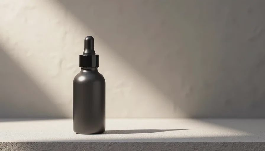 Clear direction result: accurate bottle with usable composition Final Image2.5 result after clear visual direction showing accurate low shoulder, dry soft-touch surface and open text space
