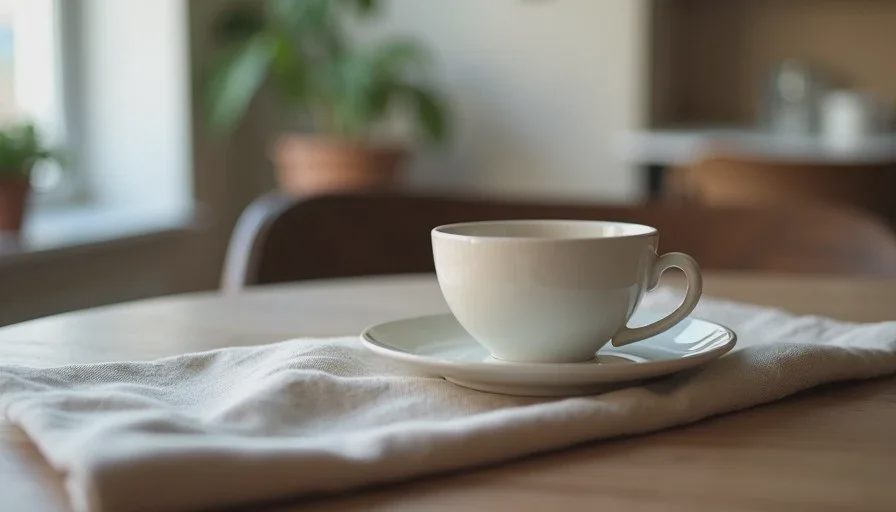 Useful early-stage ambiance frame for social or concept use Early Image2.5 restaurant ambiance generation showing a simple café table setting with soft window light