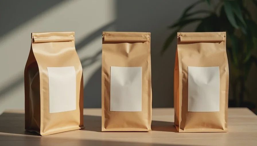 Final selected Image2.5 social campaign set showing consistent kraft coffee bag across hero and supporting scenes with clean text space